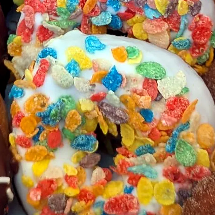 Fruity Pebbles donut